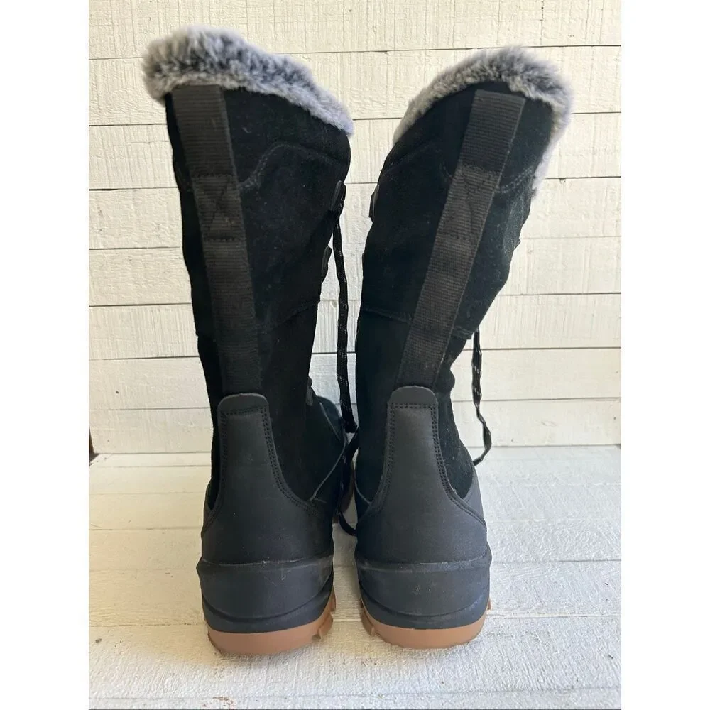 NEW Universal Thread Black Suede Faux Fur Lace-Up Winter Snow Boots Women’s 8W